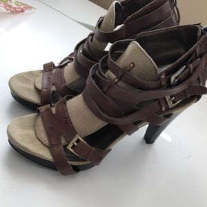 Sam Edelman brown strapped heels